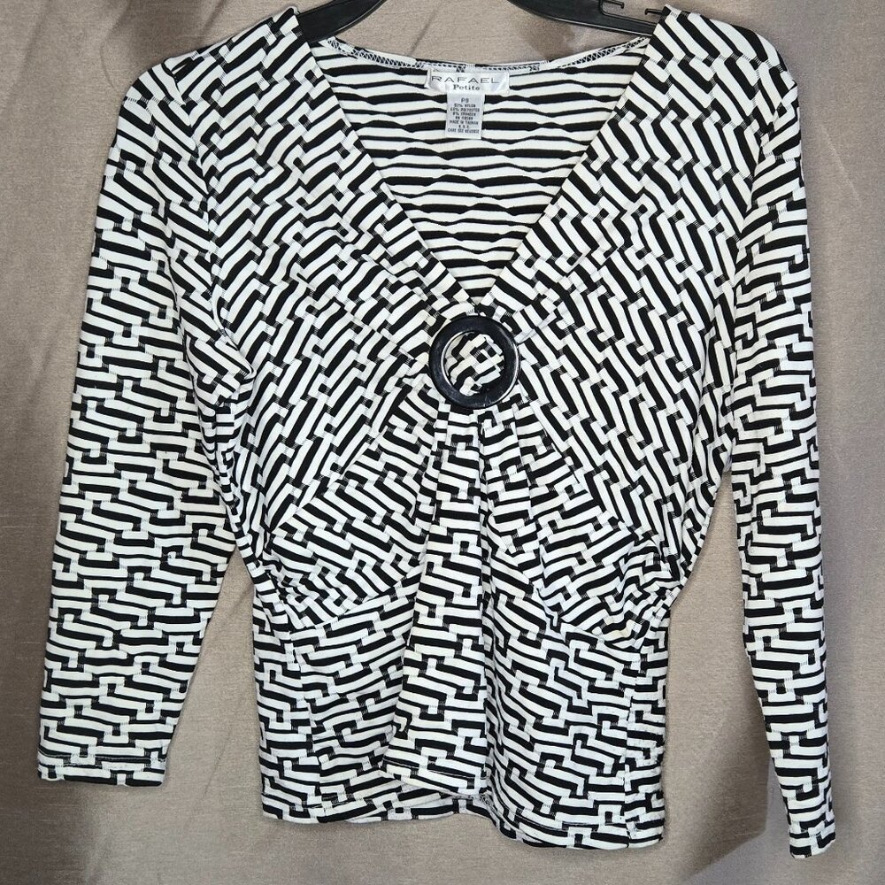 Rafael, Black, White , Top, Size: PS